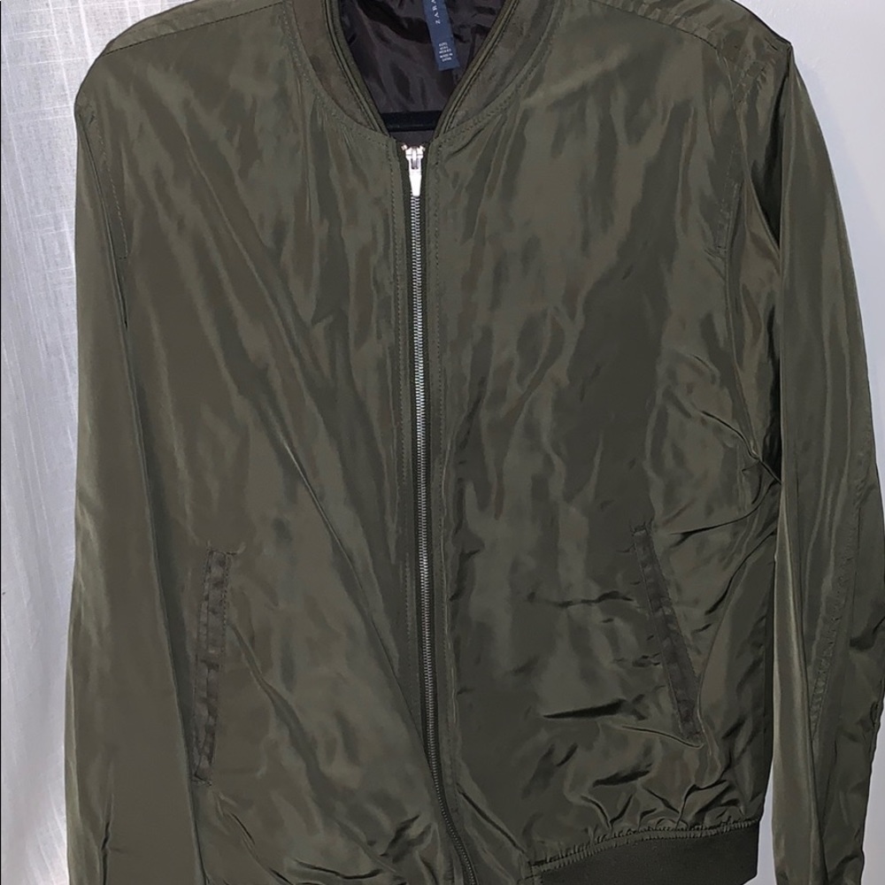 Zara man olive green bomber jacket